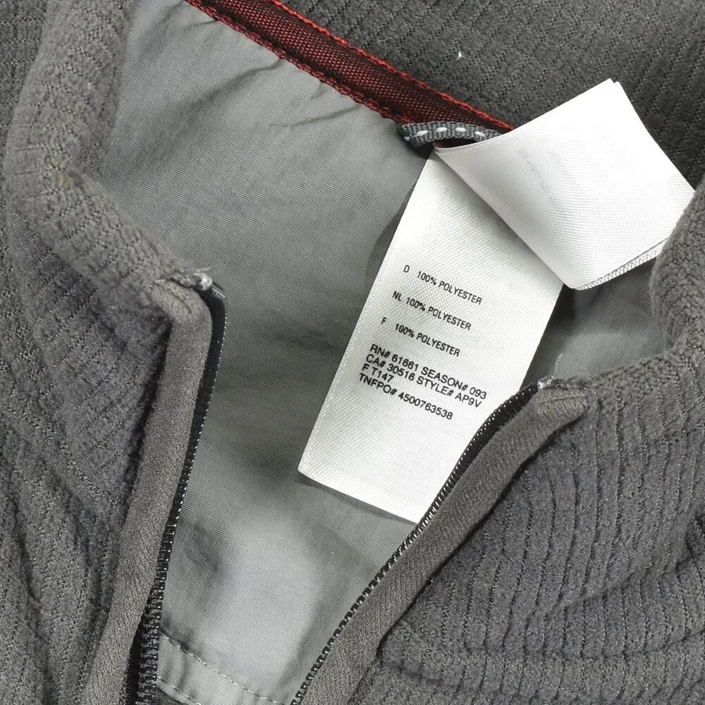 North Face 1/4 Zip Mens Large Gray Thermal Waffle Knit Layer Pullover Shirt